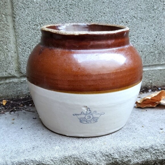 Antique Robinson Ransbottom 3 Quart Stoneware Earthenware Bean Pot Crockery - Picture 2 of 7